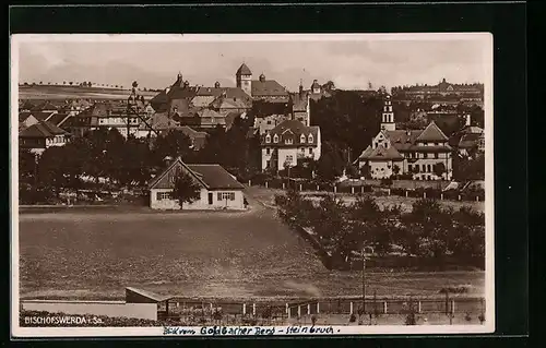 AK Bischofswerda /Sa., Teilansicht vom Goldbacher Berg aus