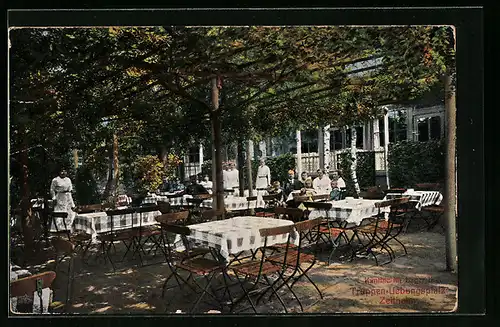 AK Zeithain, Truppen-Uebungsplatz, Kantine, Gartenansicht