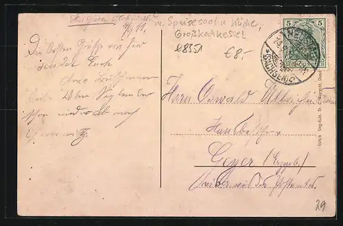 AK Neustadt /Sa., Heilstätte Hohwald mit Speisesaal und Küche