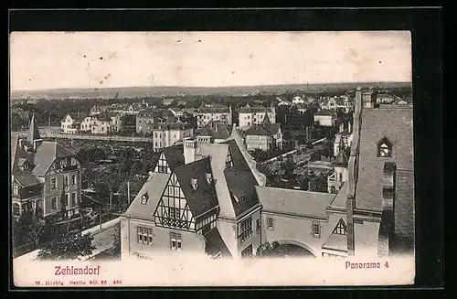 AK Berlin-Zehlendorf, Teilansicht aus der Vogelschau, Panorama 4