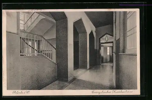 AK Bünde i. W., Evangelisches Krankenhaus, Treppenhaus und Flur