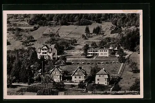 AK Bad Liebenzell, Erholungsheim Schlossberg aus der Vogelschau