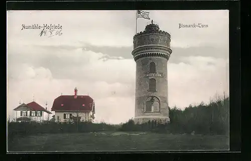 AK Aumühle-Hofriede, Bismarck-Turm mit Umgebung