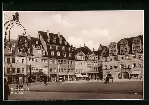 AK Naumburg a. S., Marktplatz mit Geschäften