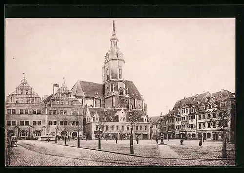 AK Naumburg a. S., Marktplatz mit Wenzelskirche