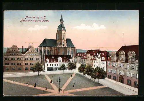 AK Naumburg a. S., Markt mit Wenzels-Kirche