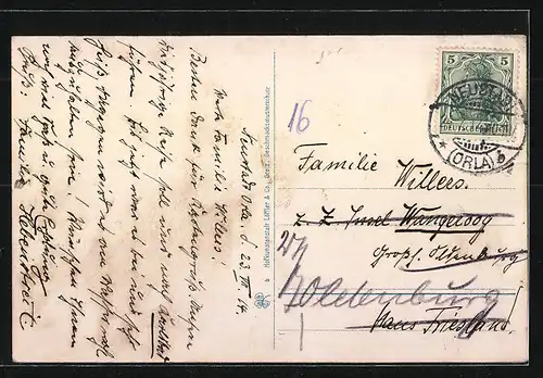 AK Neustadt a. d. Orla, Marktplatz mit Kriegerdenkmal