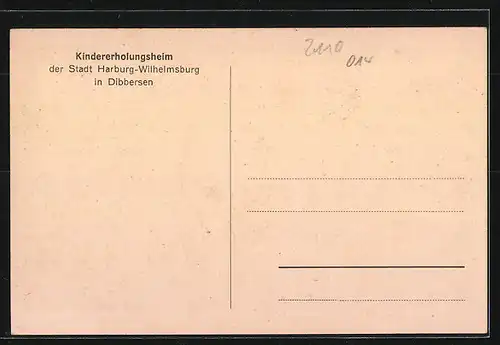 AK Dibbersen, Kindererholungsheim der Stadt Harburg-Wilhelmsburg, Speisesaal, Innenansicht