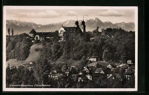 AK Altenmarkt, Ortsansicht mit Kloster Baumburg