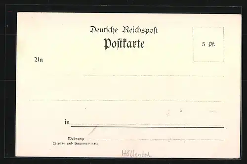 Künstler-AK Höllental, Pension an der Posthalde