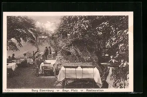AK Ebernburg /Bayr. Pfalz, Burg Ebernburg, Restaurant