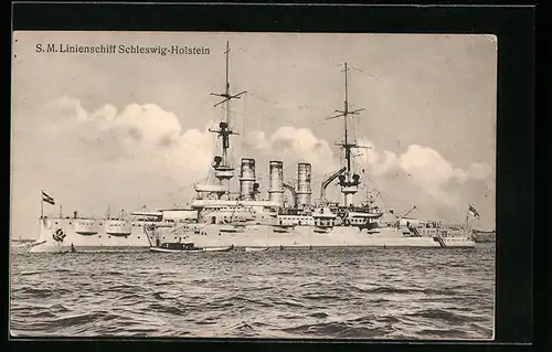 AK Kriegsschiff SM Linienschiff Schleswig-Holstein