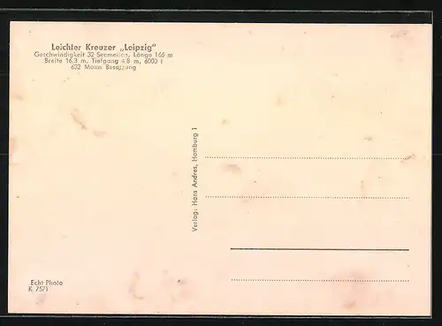 AK Leichter Kreuzer Leipzig macht Fahrt