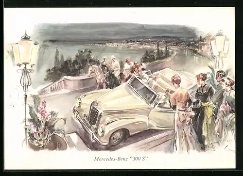 Künstler-AK Mercedes-Benz 300 S