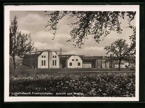 AK Friedrichshafen a. B., Luftschiffwerft, Ansicht von Westen