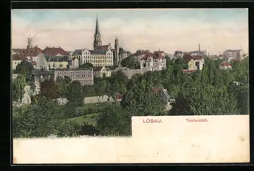 AK Löbau, Totalansicht aus der Vogelschau