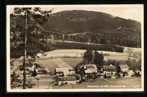 AK Schönberg, Ortsansicht mit Czorneboh