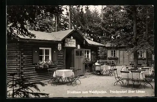 AK Friedersdorf über Löbau, Blockhaus zum Waldfrieden