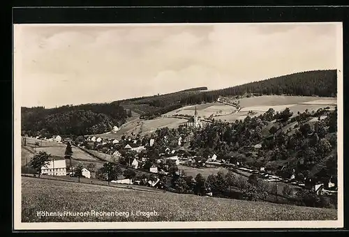 AK Rechenberg i. Erzgeb., Ortsansicht aus der Vogelschau