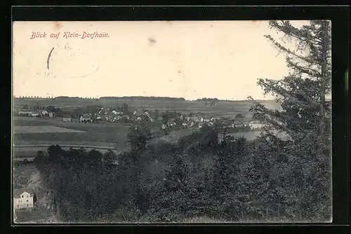 AK Klein-Dorfhain, Ortsansicht mit Wäldern