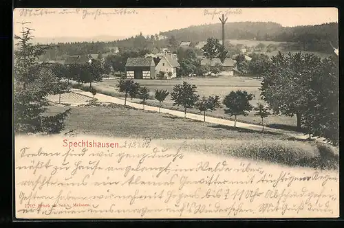 AK Spechtshausen, Blick auf Strasse mit Wohnhäusern
