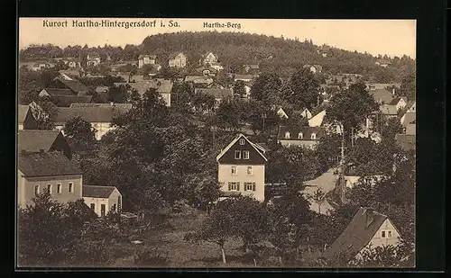 AK Hartha-Hintergersdorf i. Sa., Ortsansicht mit Hartha-Berg