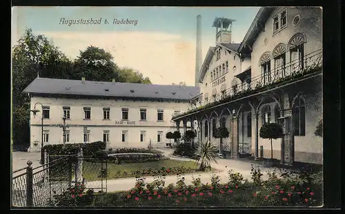 AK Augustusbad b. Radeberg, Bade-Haus, Cur-Haus