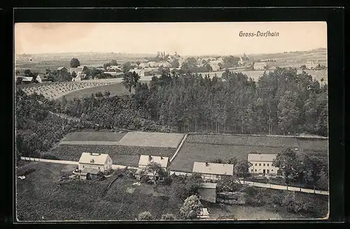 AK Gross-Dorfhain, Ortsansicht mit Wäldern