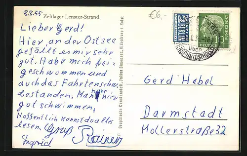 AK Lenster-Strand, Zeltlager am Strand