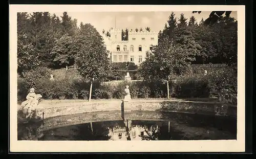 AK Egestorf /Holsteinische Schweiz, Ansicht Schloss mit Teich