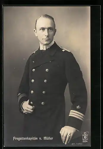 AK Portrait von Fregattenkapitän Karl von Müller in Uniform