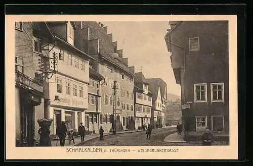 AK Schmalkalden / Thür., Strasseneck Schmiedehof und Weidenbrunnergasse