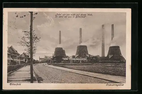 AK Bitterfeld, Ansicht vom Industriegebiet