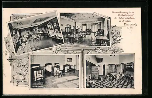 AK Zitzschewig i. Sa., Frauen-Genesungsheim Alt-Wettinshöhe der Ortskrankenkasse zu Dresden