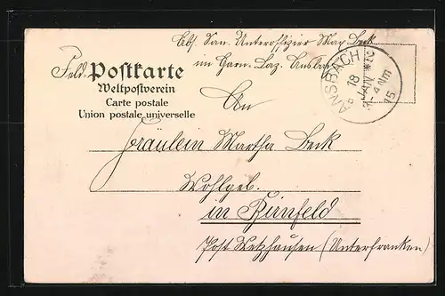 Lithographie Ansbach, Totalansicht der Stadt