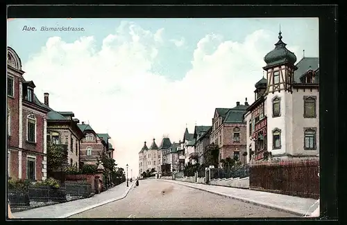 AK Aue, Partie in der Bismarckstrasse