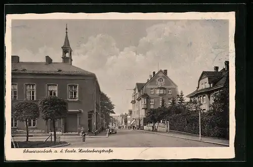 AK Schwarzenbach a.d. Saale, Partie in der Hindenburgstrasse