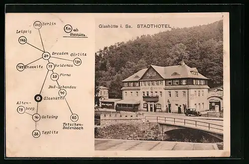 AK Glashütte i. Sa., Stadthotel zur Post, Inh. A. Rauscher