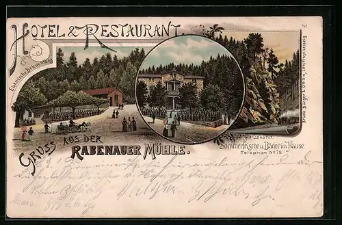 Lithographie Rabenau, Hotel und Restaurant Rabenauer Mühle