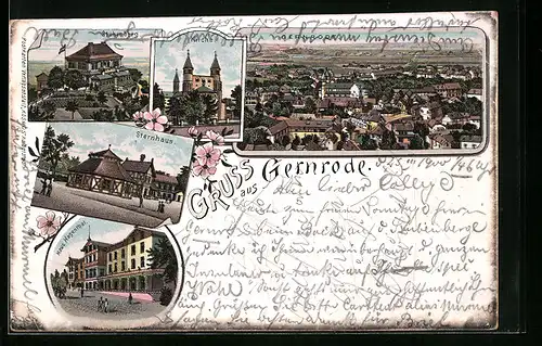 Lithographie Gernrode, Stubenberg, Kirche, Sternhaus