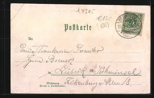 Lithographie Gernrode, Stubenberg, Kirche, Sternhaus