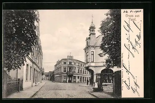 AK Varel, Strassenpartie aus der Stadt