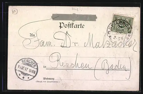 Lithographie Weinsberg, Ortsansicht mit Weibertreu