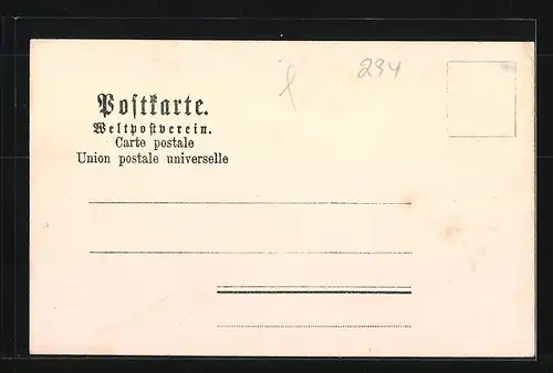 Lithographie Wilhelmshaven, Passanten vor dem Rathaus