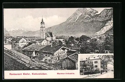 AK Kiefersfelden, Restaurant Kiefer, Ortsansicht mit Kirche