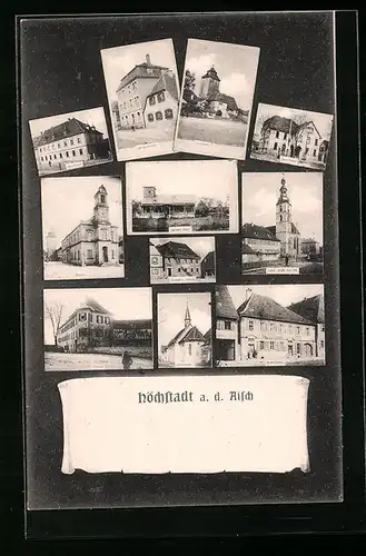 AK Höchstadt a. d. Aisch, Gasthof z. Schwan, Spitalkirche, Schule, Kirchem, Pfarrhof