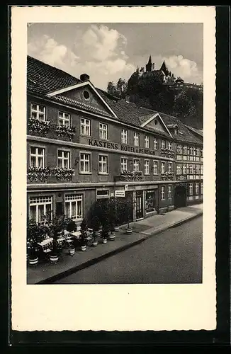 AK Wernigerode /Harz, Kastens Hotel und Pension, Burgstrasse 39-41