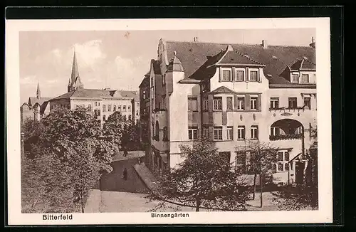 AK Bitterfeld, Häuser im Stadtkern, Binnengärten