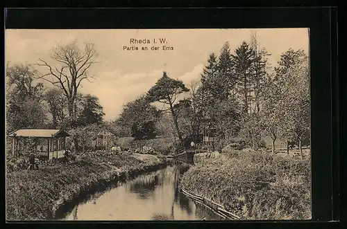 AK Rheda i. W., Partie an der Ems