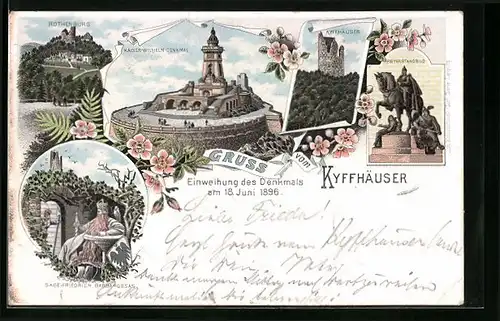 AK Rothenburg, Einweihung des Kyffhäuser-Denkmals, Sage Friedrich Barbarossas